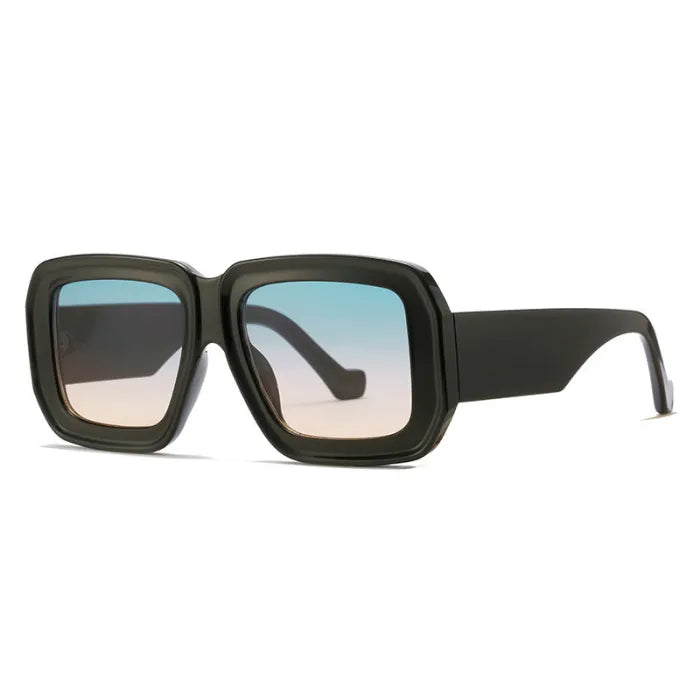 Y2K Oversized Square Thick Flat Top Sunglasses | Ombre