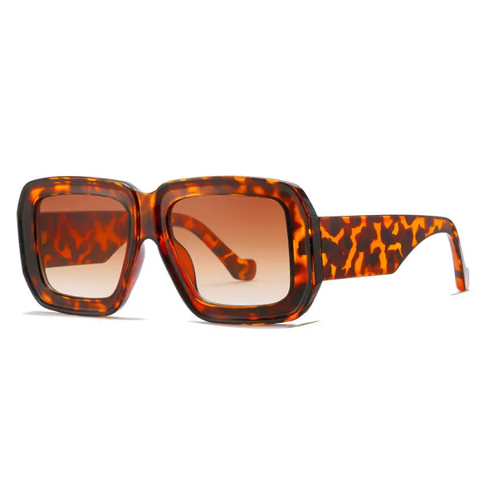 Y2K Oversized Square Thick Flat Top Sunglasses | Print