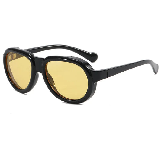 Round Big Frame Oval Sunglasses | Yellow