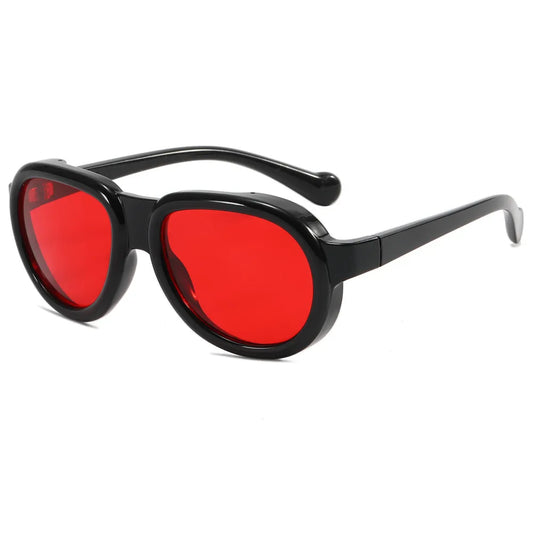 Round Big Frame Oval Sunglasses | Red