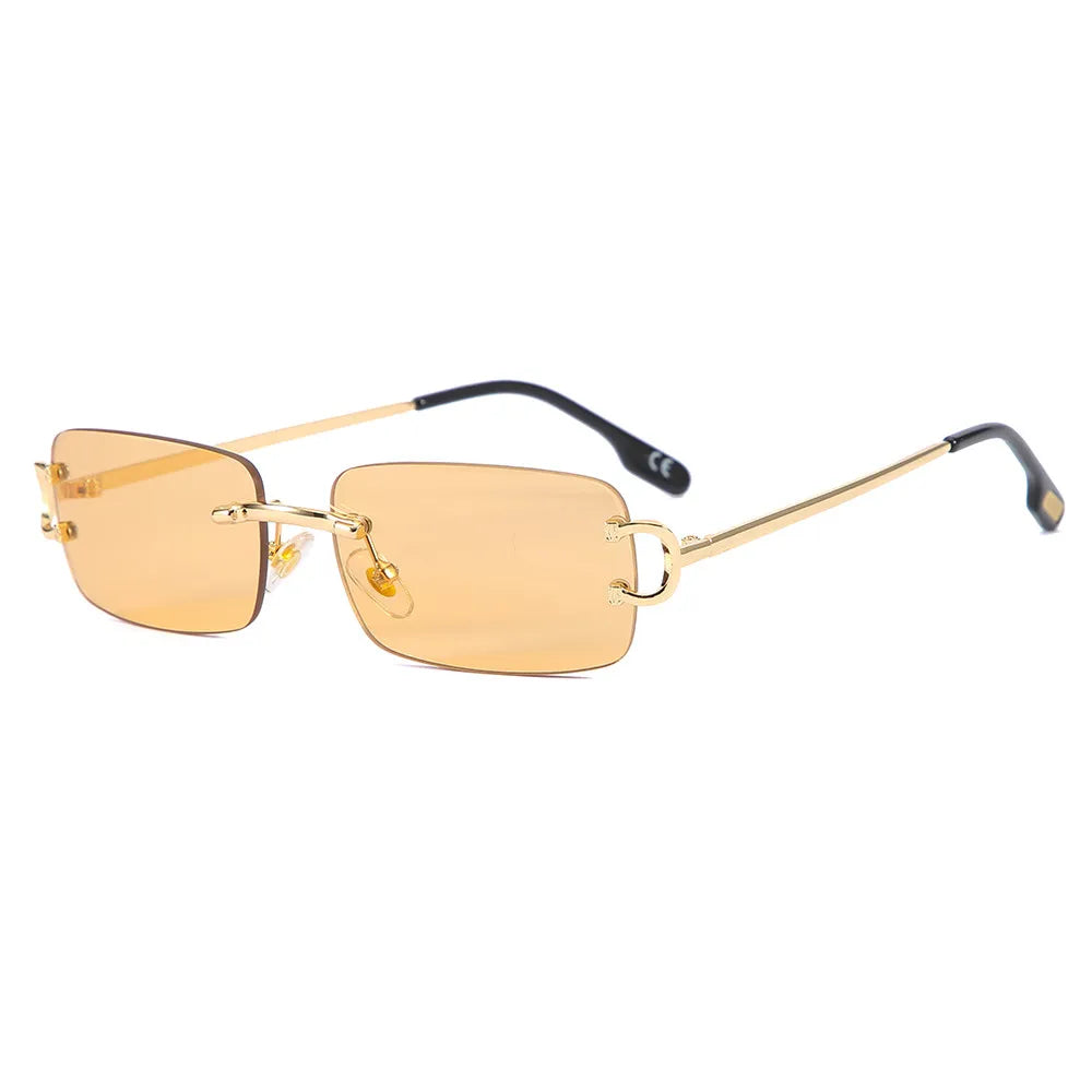 Rectangle Rimless Double C Sunglasses | Orange