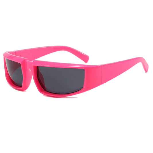 Retro Rectangle Stylish Futuristic Y2K Sunglasses | Pink