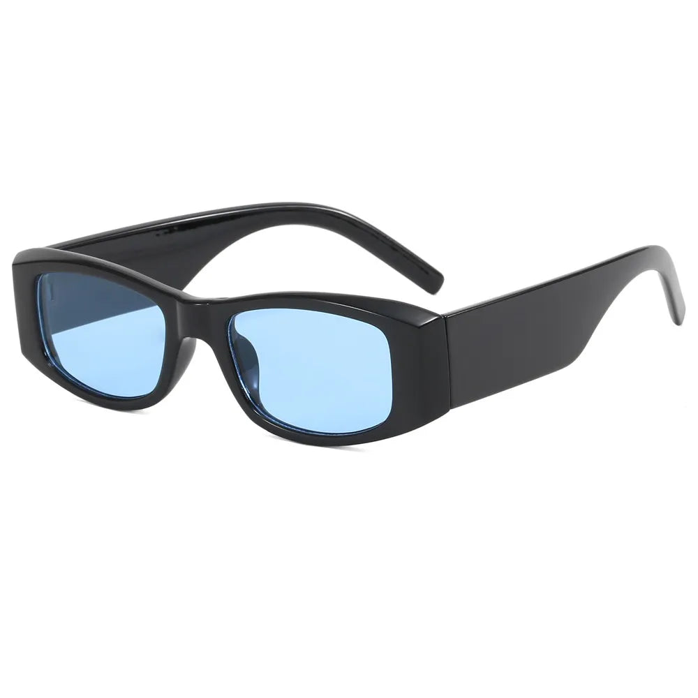 Retro Small Rectangle Sunglasses | Blue Lens