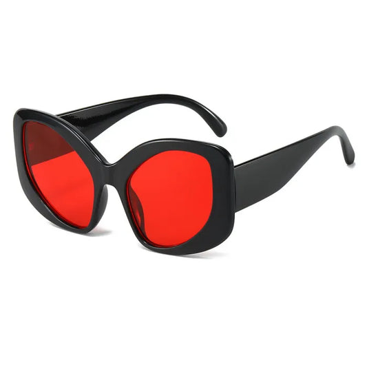 Y2K Oversized Oval Cat Eye Sunglasses | Red