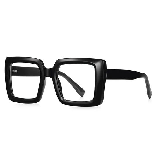 Bold Oversized Square Blue Light Blocking Glasses| Black