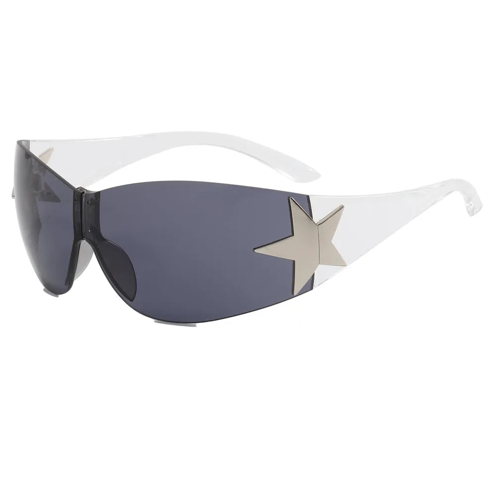 Rimless Shield Y2K Star Wholesale Sunglasses