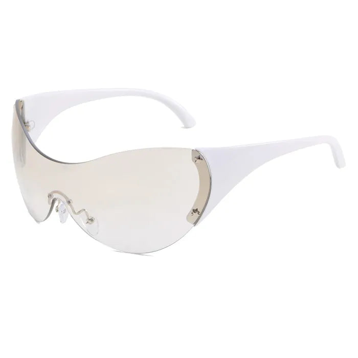 Oversized One-Piece Lens Rimless Y2K Wholesale Sunglasses