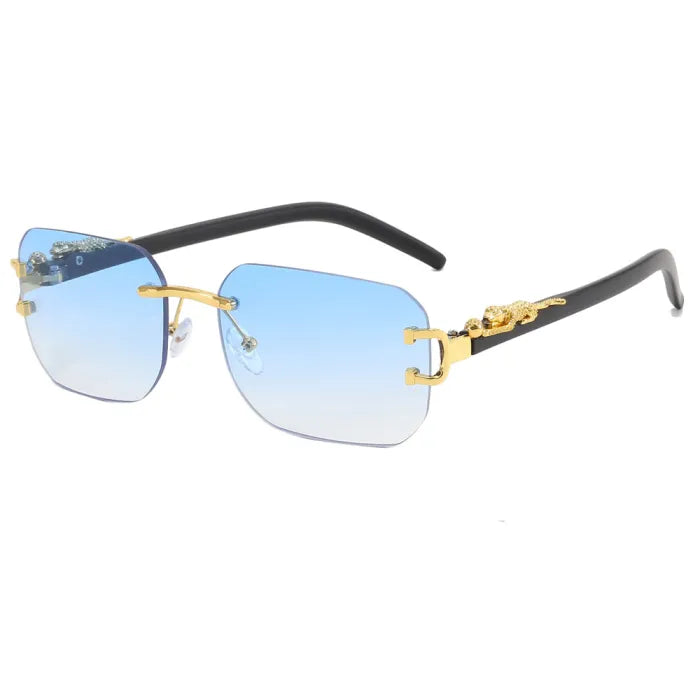 Panther Tinted Rimless Sunglasses | Blue