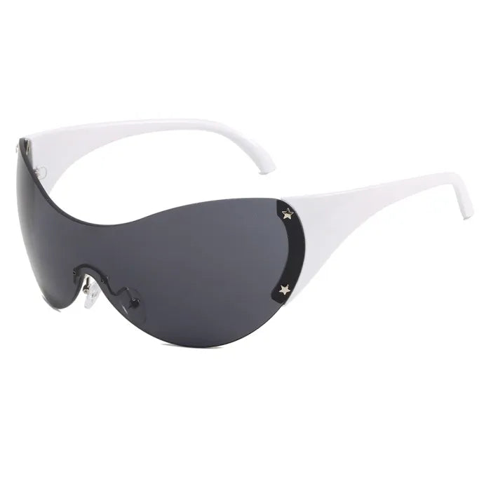 Oversized One-Piece Lens Rimless Y2K Wholesale Sunglasses