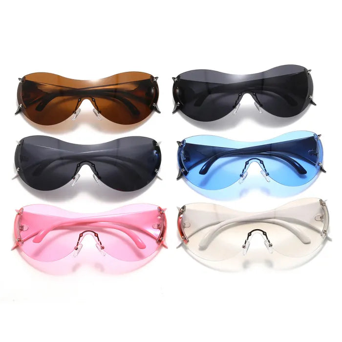 Oversized One-Piece Lens Rimless Y2K Wholesale Sunglasses