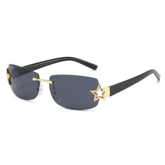 Star Status Y2K Rimeless Sunglasses | Black