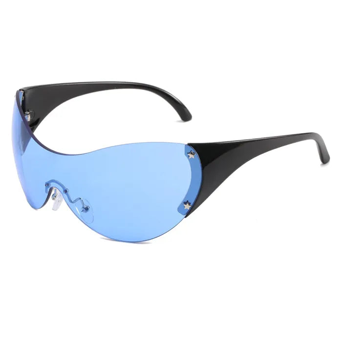 Oversized One-Piece Lens Rimless Y2K Wholesale Sunglasses