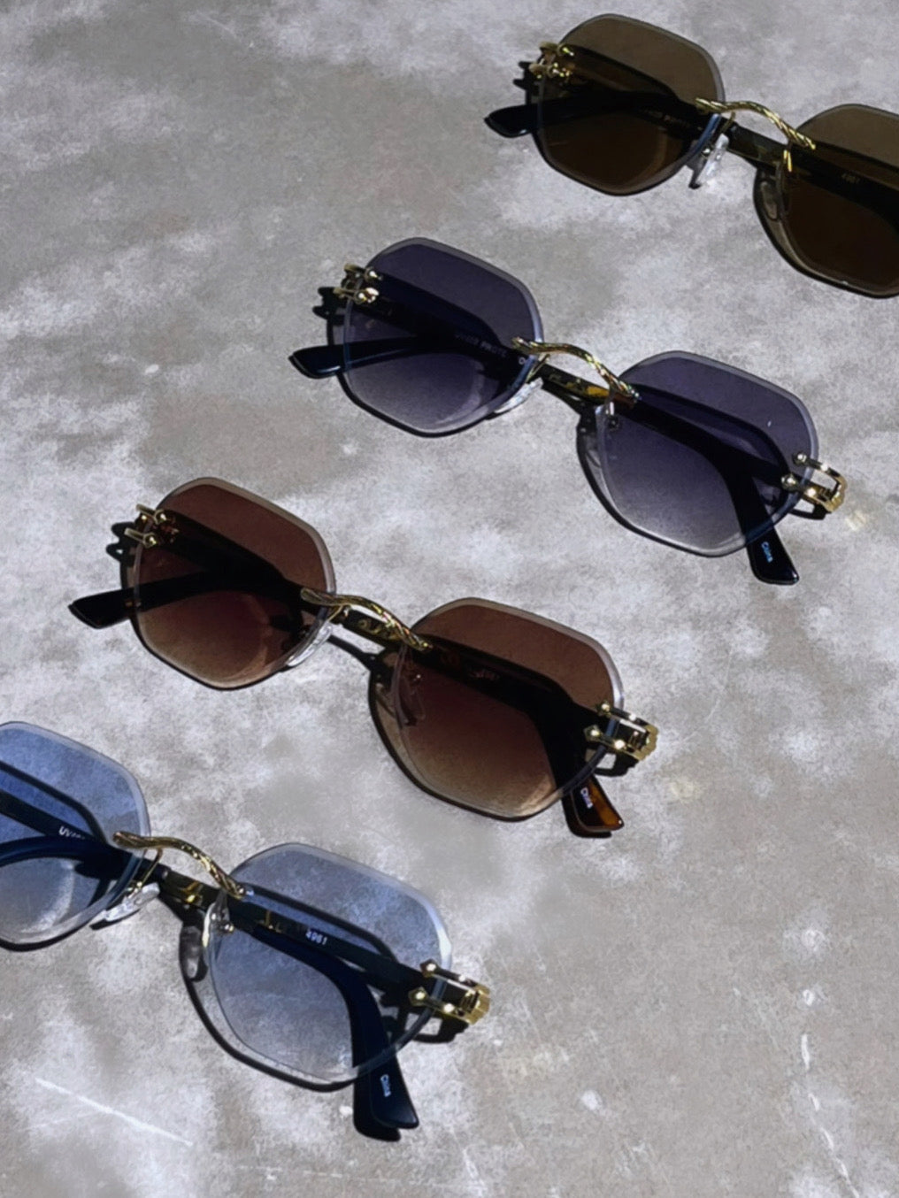 Oval Dark Tinted Metal Frame Sunglasses