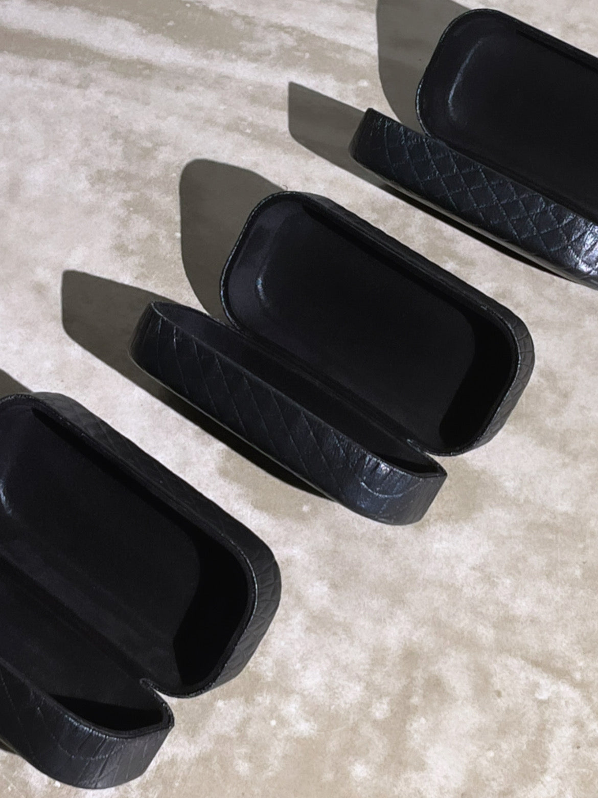 Tufted Printed Hard Sunglasses Eyewear Case | Black