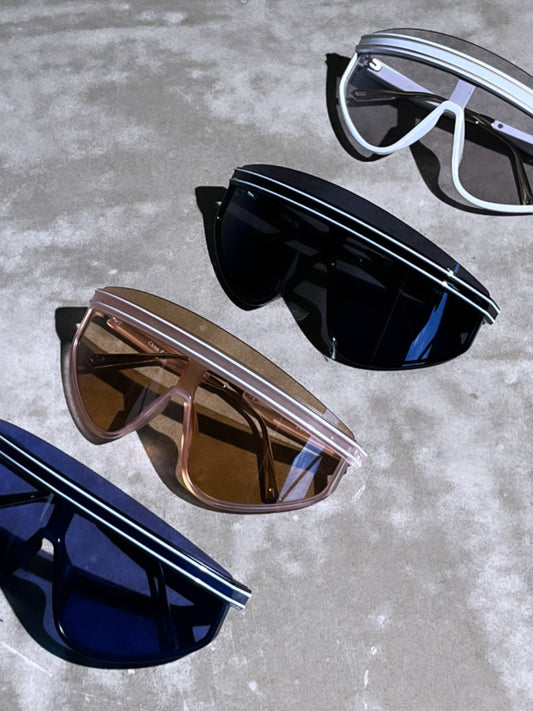 Semi-Rimless Shield Sunglasses