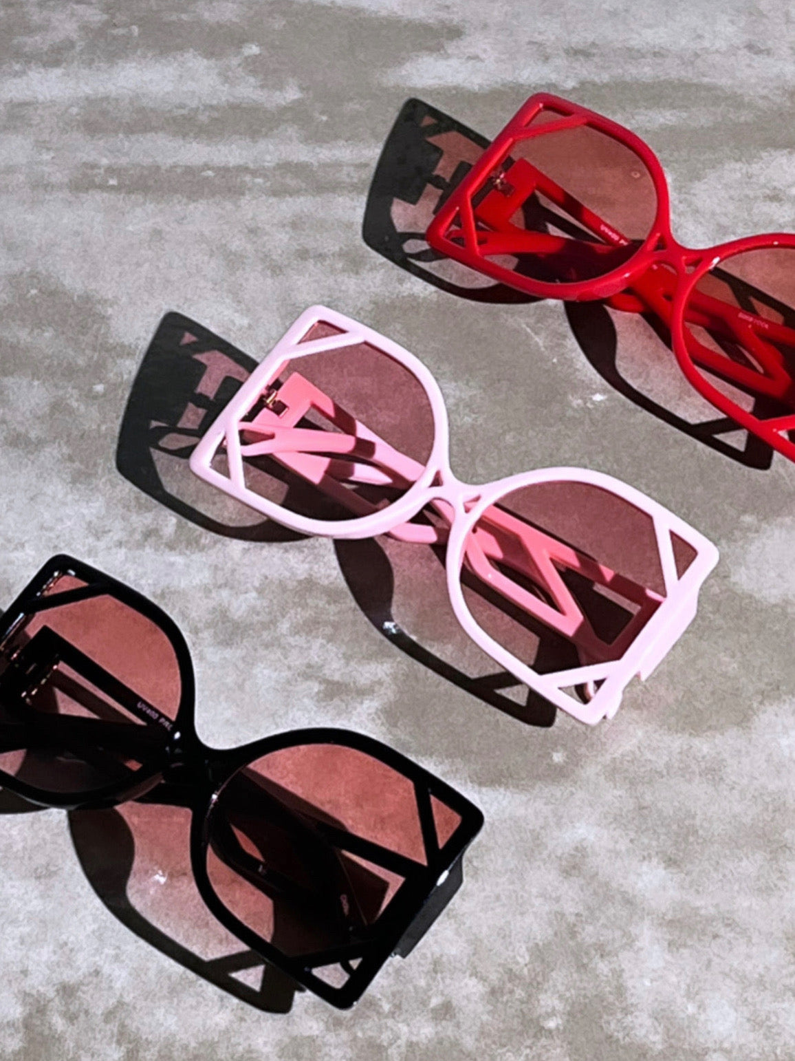Summer Fashion Geometric Arm Cut Bright Colored Sunglasses