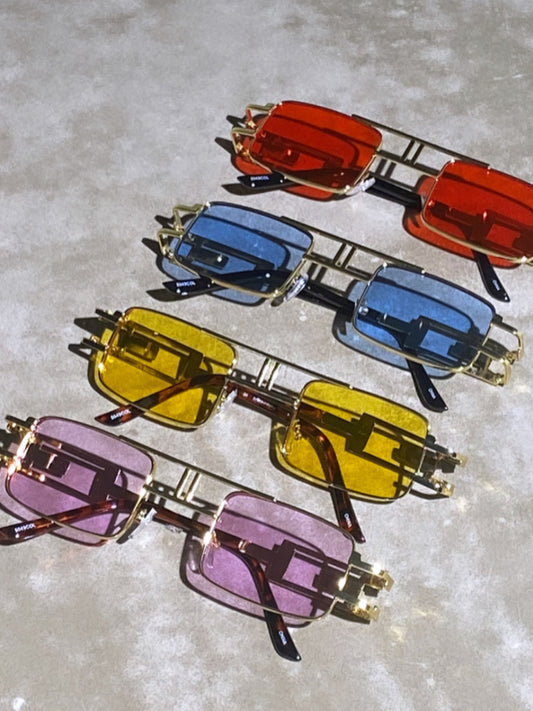 Colored Square Metal Sunglasses