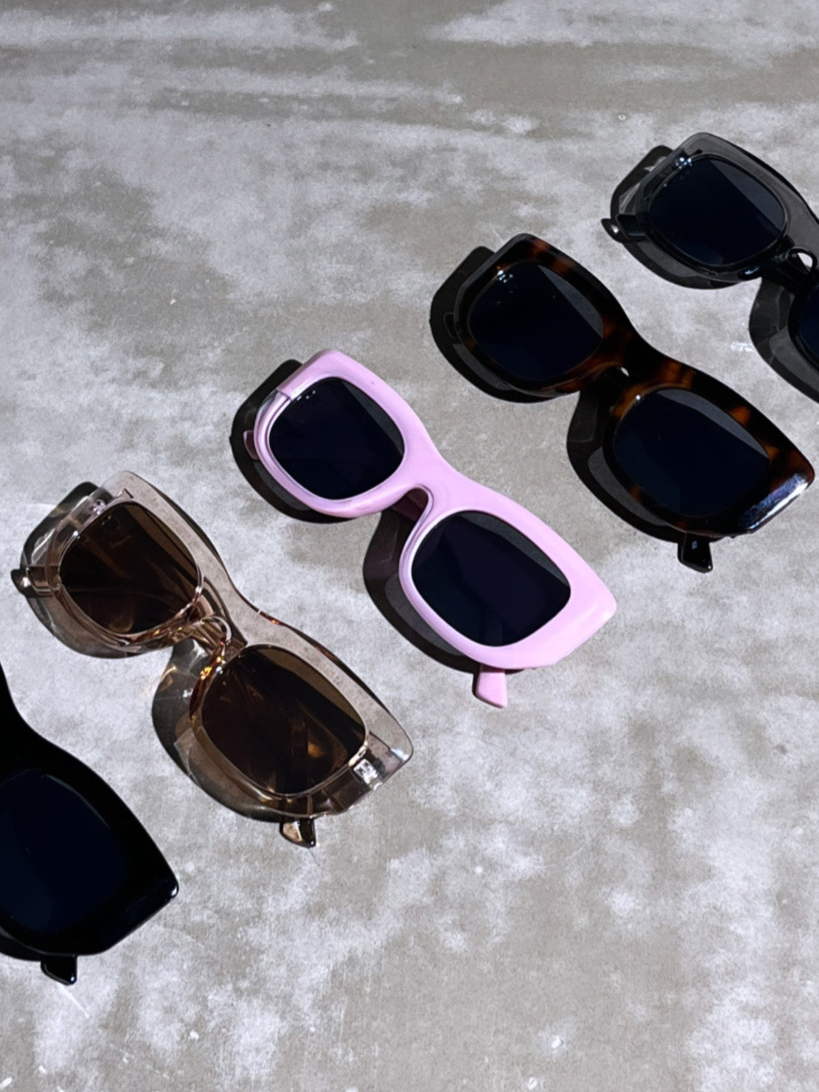 Chunky Neutral Rectangle Square Sunglasses