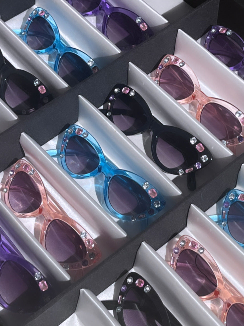 Kids Cat Eye Rhinestone Decal Sunglasses