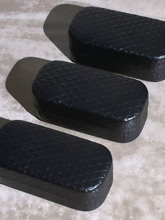 Tufted Printed Hard Sunglasses Eyewear Case | Black